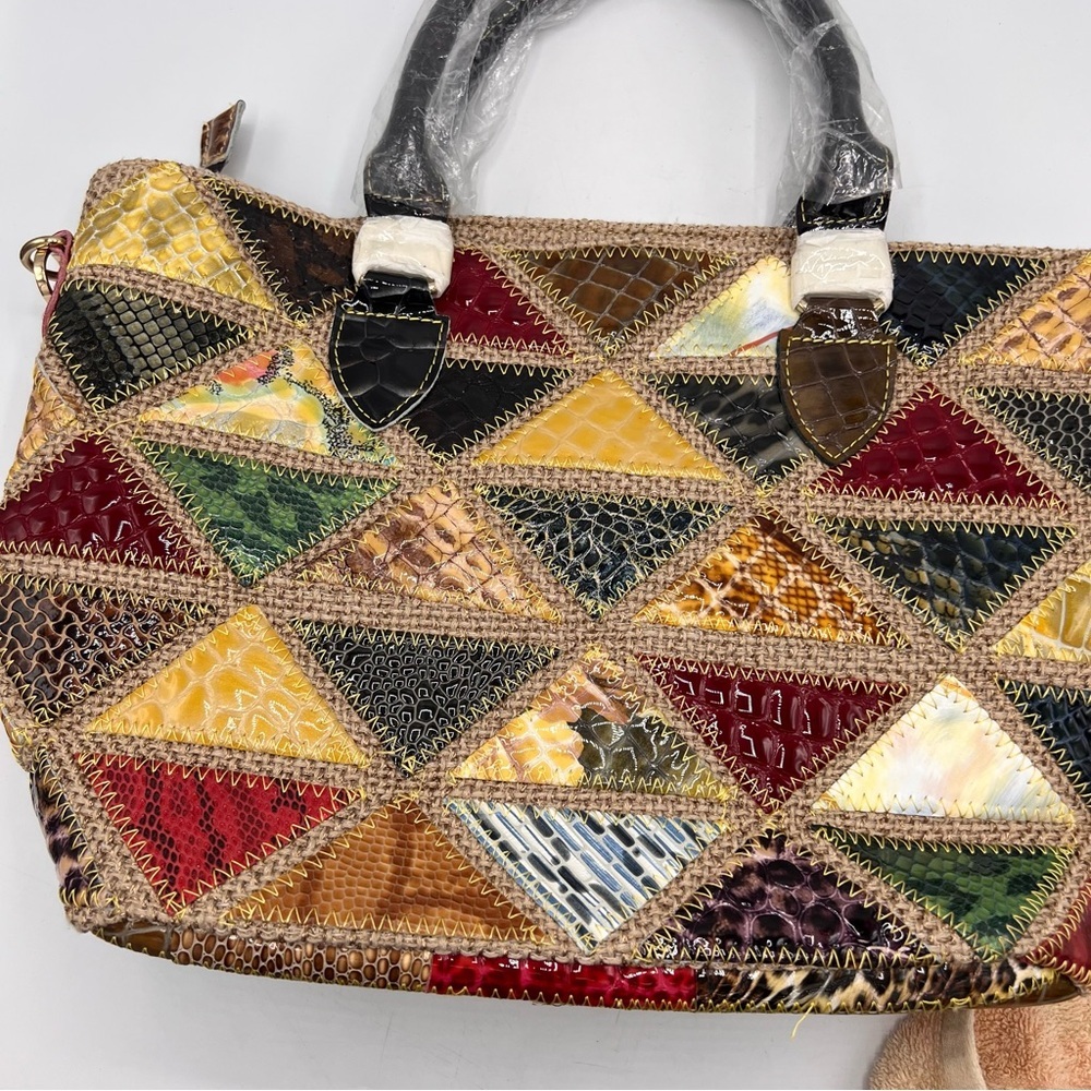 Multicolor Patchwork Leather Bag NWT - image 2